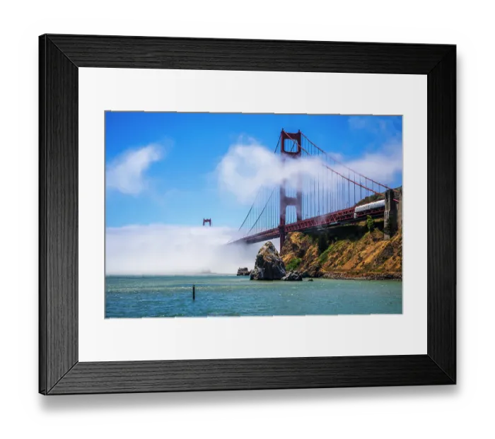 Framed Print : The Golden Gate Bridge surrounded by fog, San Francisco, California, USA