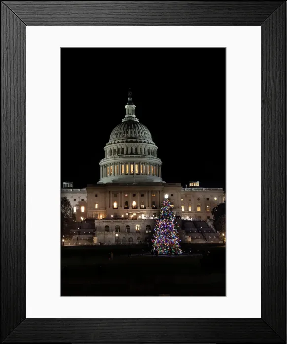 Framed Print : USA, District of Columbia. United States Capitol and Christmas Tree Framed Print : USA, District of Columbia. United States Capitol and Christmas Tree