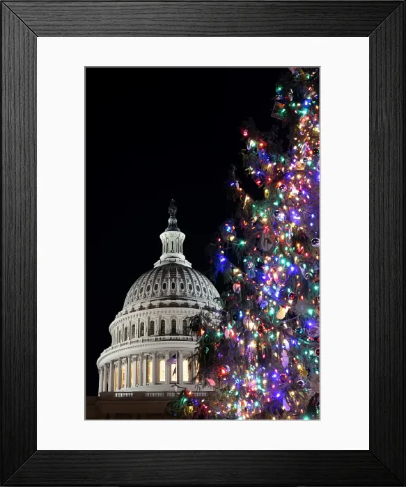Framed Print : USA, District of Columbia. United States Capitol and Christmas Tree Framed Print : USA, District of Columbia. United States Capitol and Christmas Tree