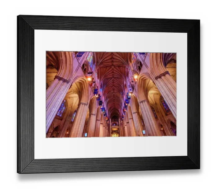 Framed Print : Nave, Washington National Cathedral, Washington DC. Construction started 1907. (Editorial Use Only)