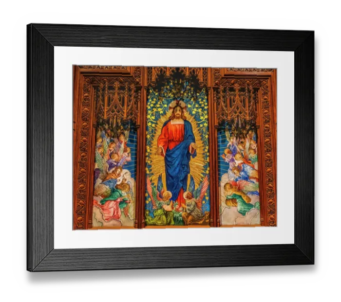 Framed Print : Jesus and angels screen, Washington National Cathedral, Washington DC. Construction started 1907. (Editorial Use Only) Framed Print : Jesus and angels screen, Washington National Cathedral, Washington DC. Construction started 1907. (Editorial Use Only)