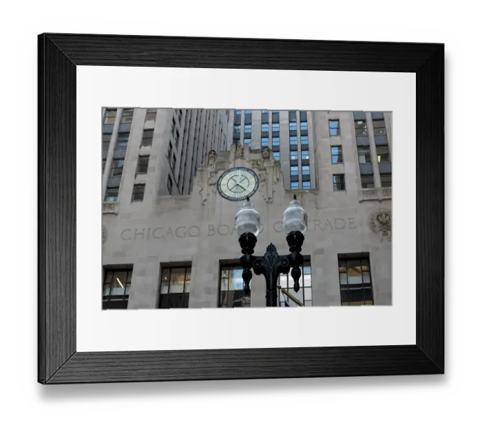 Framed Print : Chicago Board of Trade Building in Chicago Loop, Art Deco style built in 1930. (Editorial Use Only)