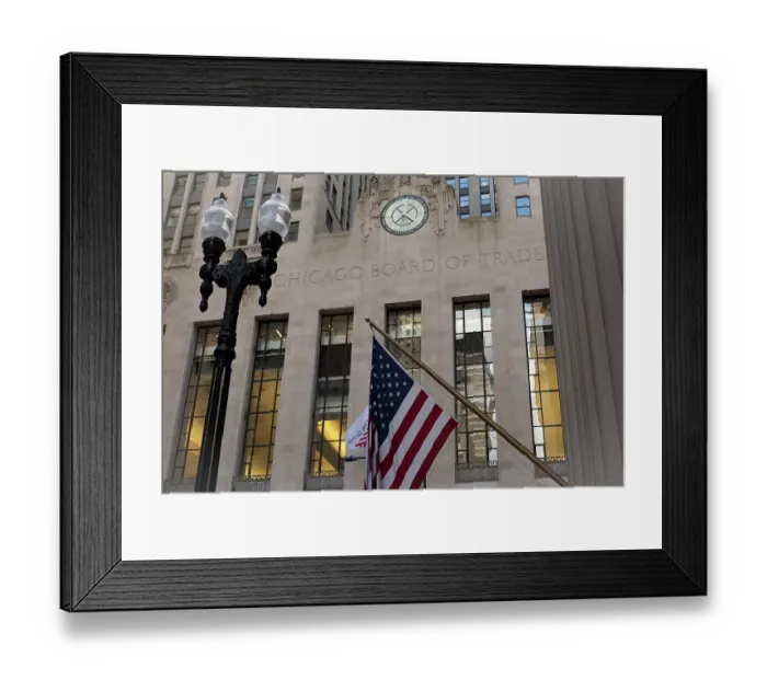 Framed Print : Chicago Board of Trade Building in Chicago Loop, Art Deco style built in 1930. (Editorial Use Only) Framed Print : Chicago Board of Trade Building in Chicago Loop, Art Deco style built in 1930. (Editorial Use Only)