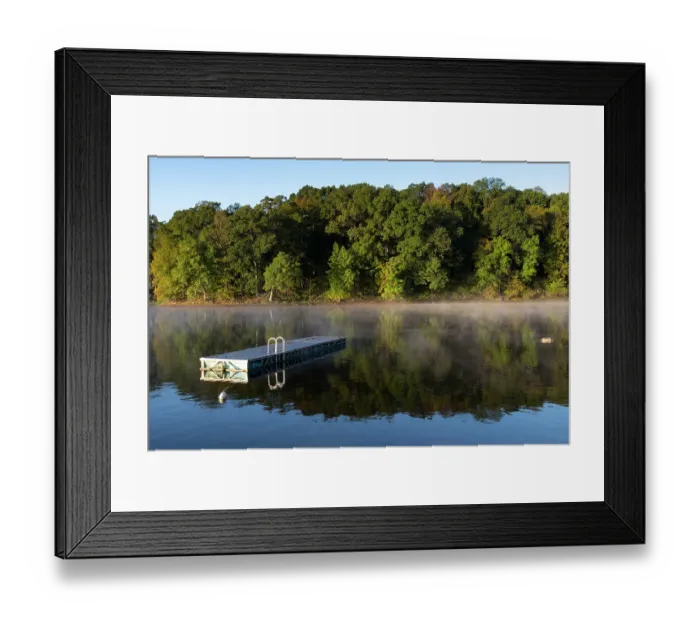 Framed Print : Fog-covered Little Grassy Lake at sunrise in Giant City State Park, part of Shawnee National Forest Framed Print : Fog-covered Little Grassy Lake at sunrise in Giant City State Park, part of Shawnee National Forest