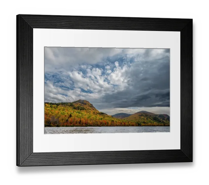 Framed Print : USA, Maine. Fall foliage and view of lake, Baxter State Park