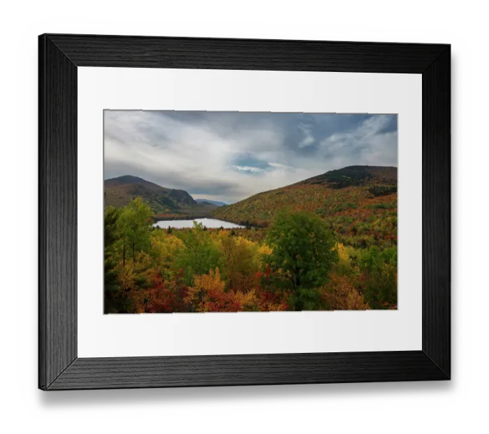 Framed Print : USA, Maine. Fall foliage and view of South Branch Pond, Baxter State Park Framed Print : USA, Maine. Fall foliage and view of South Branch Pond, Baxter State Park