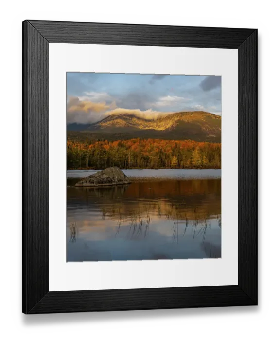 Framed Print : USA, Maine. View of Mount Katahdin in morning from Sandy Stream Pond Framed Print : USA, Maine. View of Mount Katahdin in morning from Sandy Stream Pond
