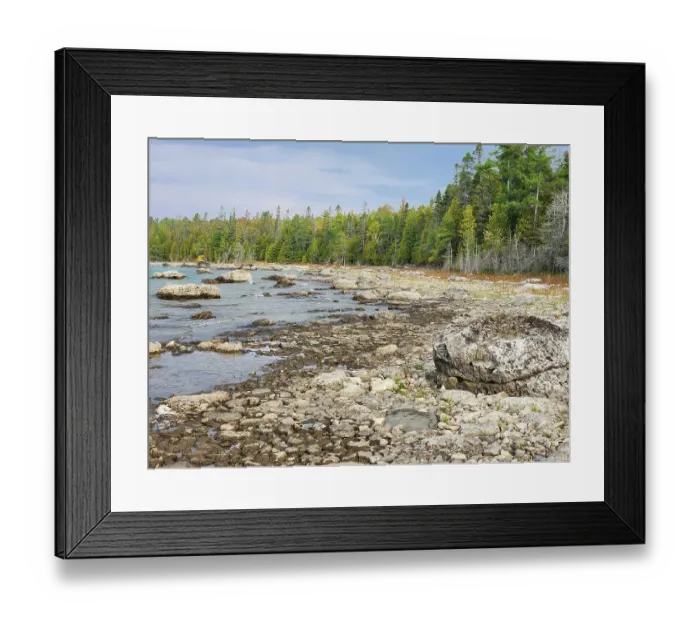 Framed Print : Carl A. Gerstacker Nature Preserve on Dudley Bay along the shores of Lake Huron in the Eastern Upper Peninsula