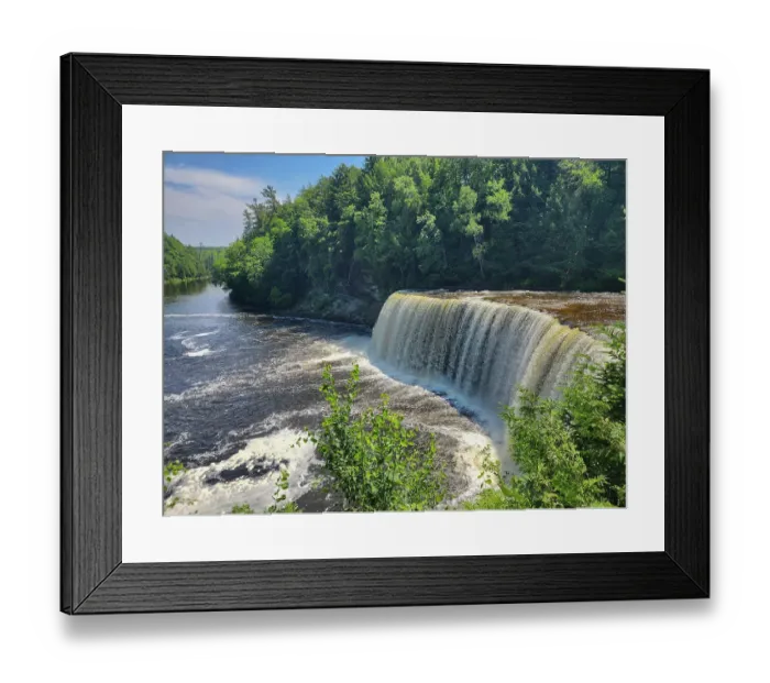 Framed Print : Tahquamenon Falls in Tahquamenon State Park along Tahquamenon River in northern Upper Peninsula, 200 feet wide