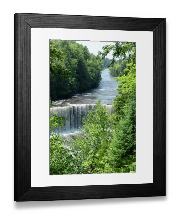 Framed Print : Upper Tahquamenon Falls in Tahquamenon State Park along Tahquamenon River in northern Upper Peninsula, 200 feet wide Framed Print : Upper Tahquamenon Falls in Tahquamenon State Park along Tahquamenon River in northern Upper Peninsula, 200 feet wide