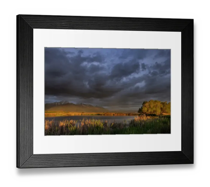 Framed Print : Wetlands pond reflects the Mission Mountains at sunset at the Ninepipe National Wildlife Refuge near Ronan, Montana, USA. (Editorial Use Only) Framed Print : Wetlands pond reflects the Mission Mountains at sunset at the Ninepipe National Wildlife Refuge near Ronan, Montana, USA. (Editorial Use Only)