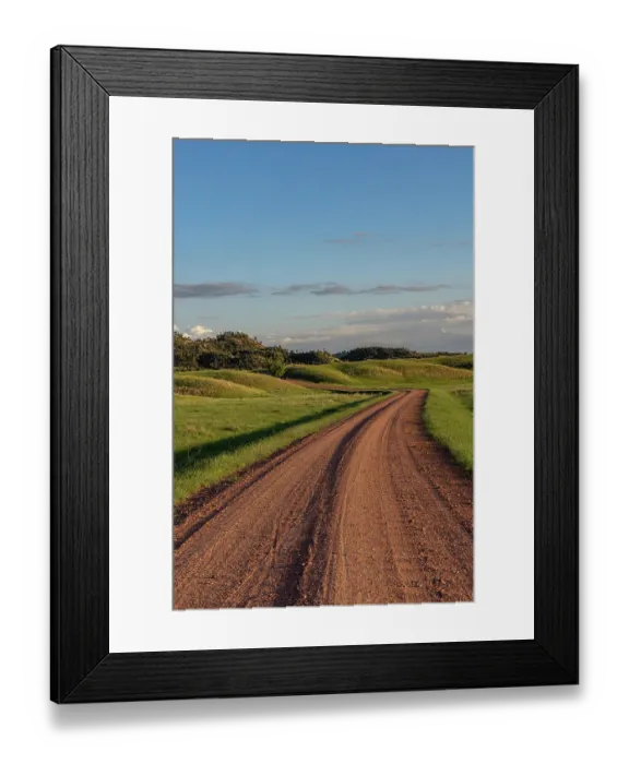 Framed Print : Gravel Road along the Powder River in the Custer National Forest, Montana, USA. (Editorial Use Only)