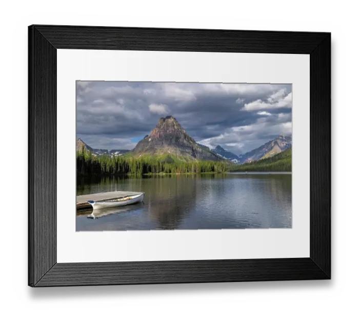 Framed Print : Canoe along Two Medicine Lake in Glacier National Park, Montana, USA. (Editorial Use Only) Framed Print : Canoe along Two Medicine Lake in Glacier National Park, Montana, USA. (Editorial Use Only)