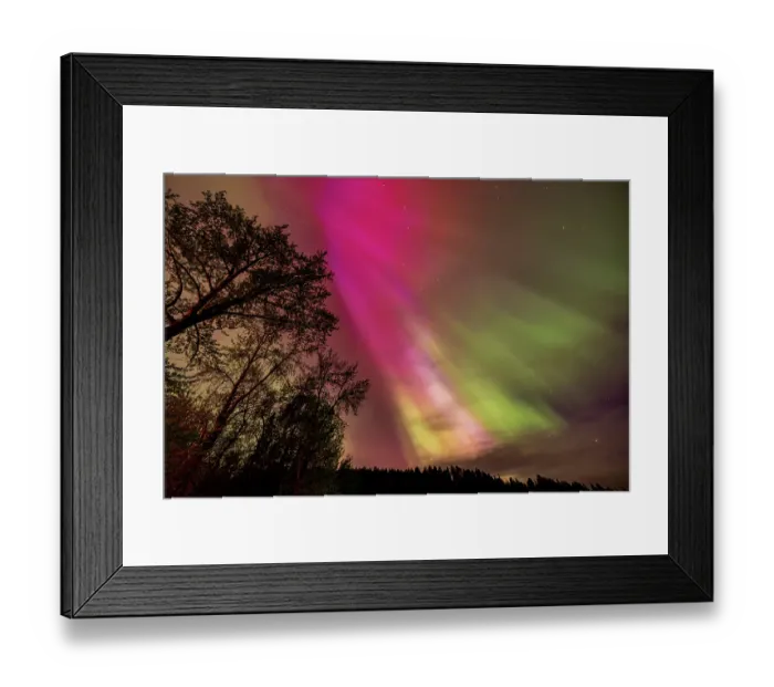 Framed Print : The Northern Lights shine bright in Whitefish, Montana, USA. (Editorial Use Only) Framed Print : The Northern Lights shine bright in Whitefish, Montana, USA. (Editorial Use Only)