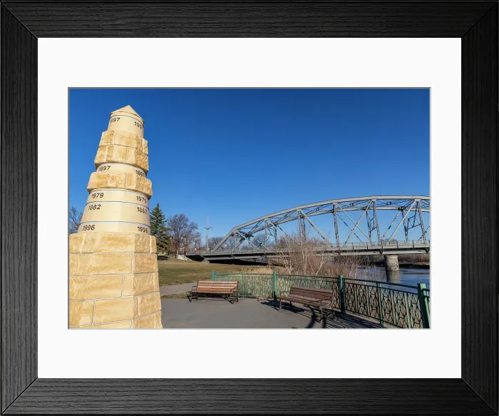 Framed Print : Flood Memorial along the Red River in Grand Forks, North Dakota, USA. (Editorial Use Only) Framed Print : Flood Memorial along the Red River in Grand Forks, North Dakota, USA. (Editorial Use Only)