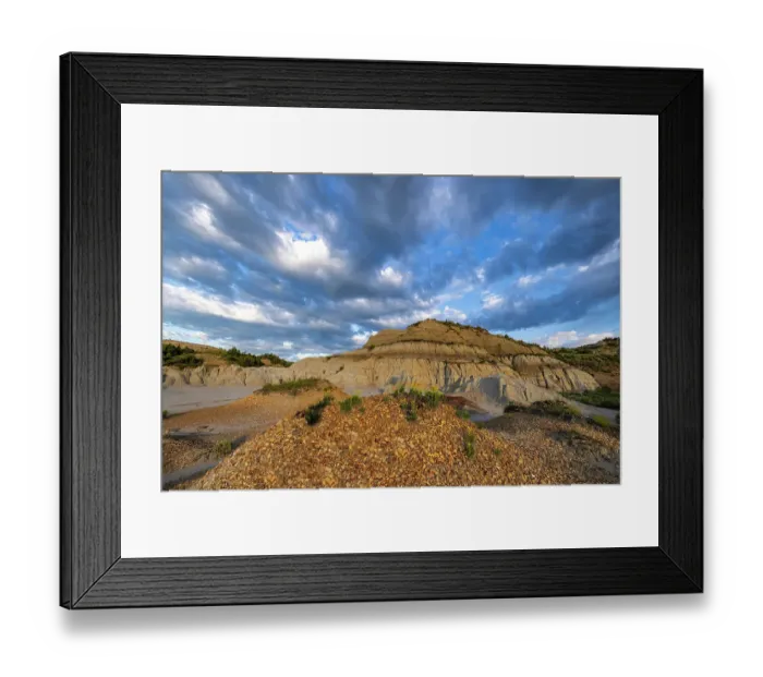 Framed Print : Badlands formations in Theodore Roosevelt National Park, North Dakota, USA. (Editorial Use Only) Framed Print : Badlands formations in Theodore Roosevelt National Park, North Dakota, USA. (Editorial Use Only)