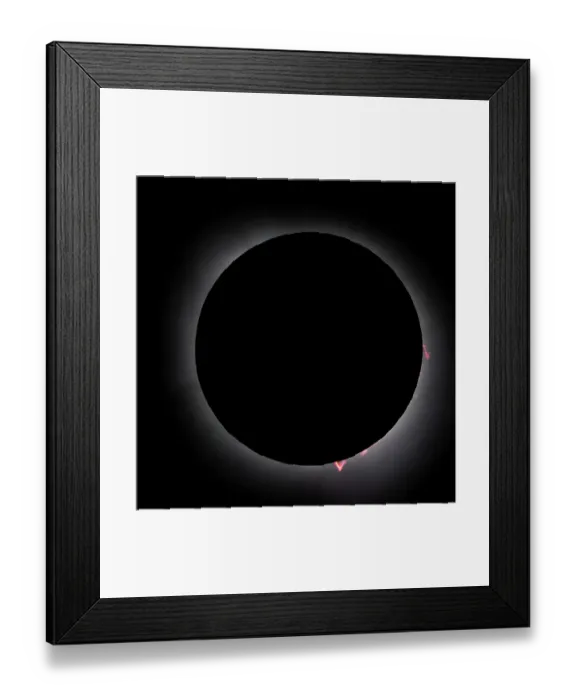 Framed Print : Solar eclipse flares