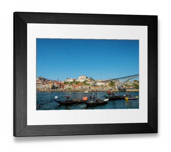 Framed Print : Rabelo boats near the Luis I Bridge over the Douro River, Porto, Portugal. (Editorial Use Only) Framed Print : Rabelo boats near the Luis I Bridge over the Douro River, Porto, Portugal. (Editorial Use Only)