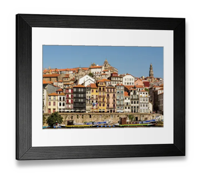 Framed Print : North bank of the Douro River, Porto, Portugal Framed Print : North bank of the Douro River, Porto, Portugal