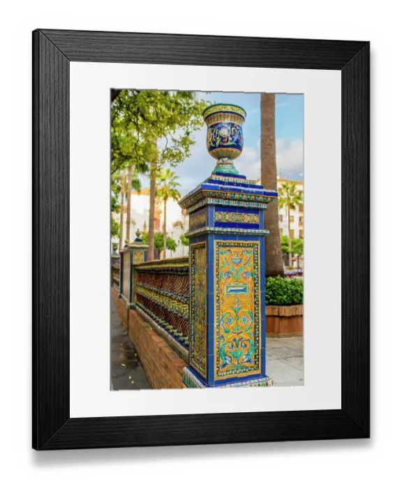 Framed Print : Decorative railing around the Plaza Alta main square, Algeciras, Spain Framed Print : Decorative railing around the Plaza Alta main square, Algeciras, Spain