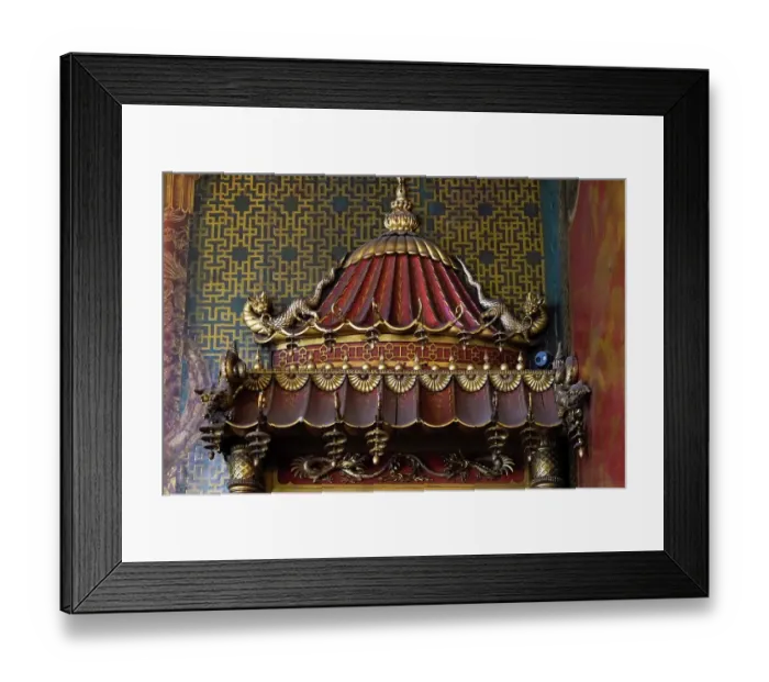 Framed Print : Brighton, England, United Kingdom. Royal Pavillion and Gardens, interior with opulent Asian design and decor. (Editorial Use Only)