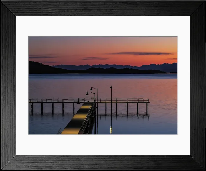 Framed Print : Dock at dawn on Flathead Lake in Polson, Montana, USA. (Editorial Use Only) Framed Print : Dock at dawn on Flathead Lake in Polson, Montana, USA. (Editorial Use Only)