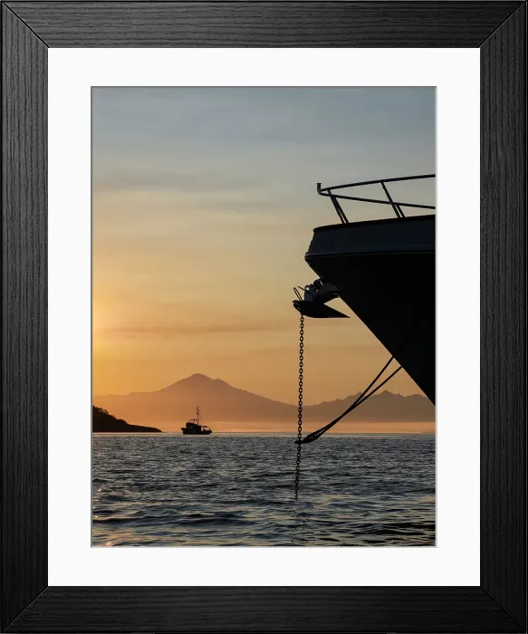 Framed Print : USA, Washington State, San Juan Islands, Sucia Island. Boats silhouetted in sunset Framed Print : USA, Washington State, San Juan Islands, Sucia Island. Boats silhouetted in sunset