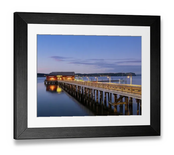 Framed Print : Evening view of wharf in Coupeville, Whidbey Island, Washington State Framed Print : Evening view of wharf in Coupeville, Whidbey Island, Washington State