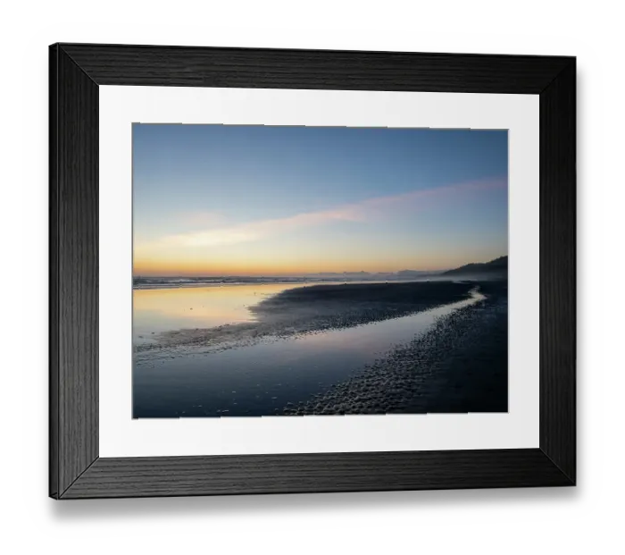Framed Print : Sunset over beach and stream on a beach, Olympic Peninsula, Washington State Framed Print : Sunset over beach and stream on a beach, Olympic Peninsula, Washington State