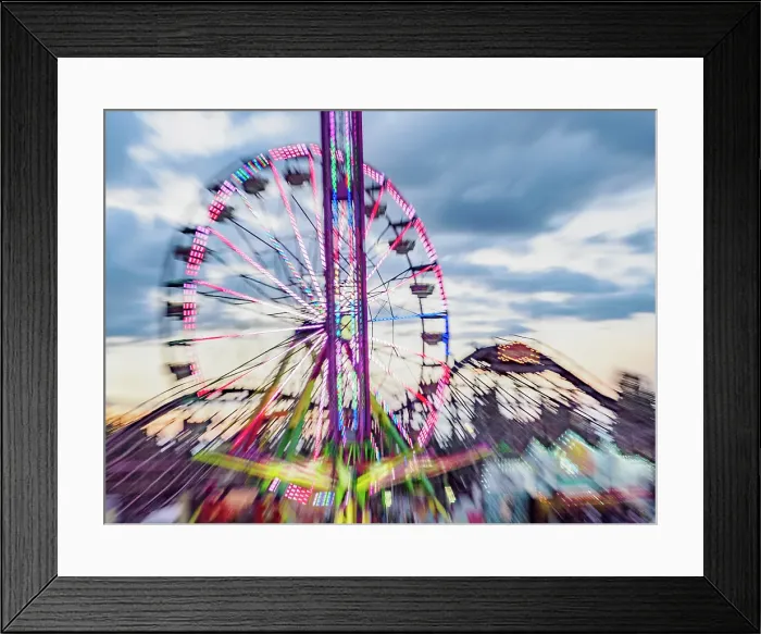 Framed Print : Motion blur of rides at Washington State Fair at Puyallup Framed Print : Motion blur of rides at Washington State Fair at Puyallup