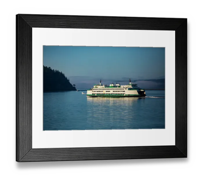 Framed Print : Washington State Ferry off Lopez Island, San Juan Islands, Washington State, USA Framed Print : Washington State Ferry off Lopez Island, San Juan Islands, Washington State, USA