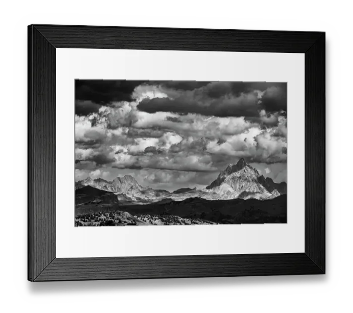 Framed Print : USA, Wyoming. Grand Teton is visible from Taylor mountain