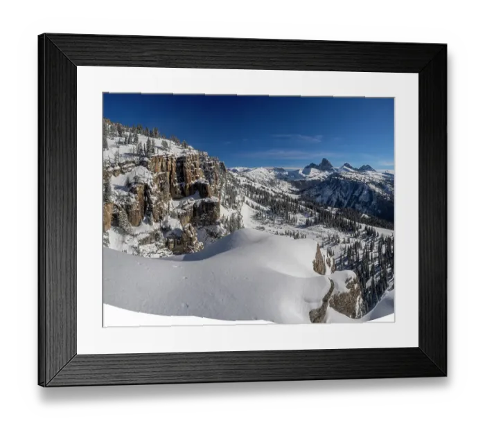 Framed Print : USA, Wyoming. Cliff in Teton Canyon after fresh snow Framed Print : USA, Wyoming. Cliff in Teton Canyon after fresh snow