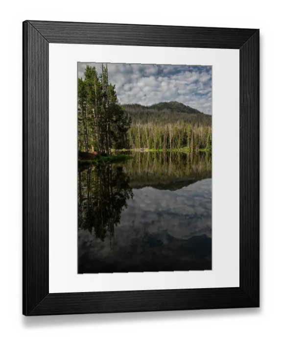 Framed Print : USA, Wyoming. Clouds reflected in Sylvan Lake, Yellowstone National Park