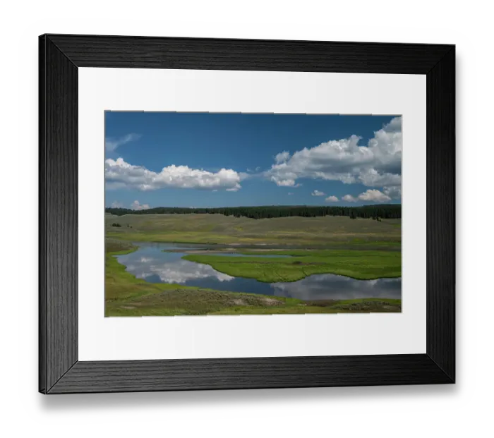 Framed Print : USA, Wyoming. Clouds reflected in Yellowstone River, Hayden Valley, Yellowstone National Park Framed Print : USA, Wyoming. Clouds reflected in Yellowstone River, Hayden Valley, Yellowstone National Park