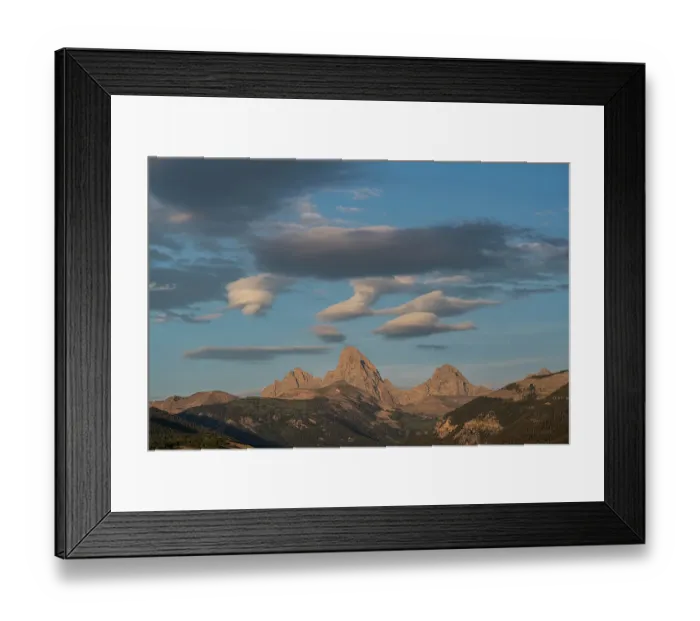 Framed Print : USA, Wyoming. Unusual clouds form over Mount Owen, Grand and Middle Teton seen from west Framed Print : USA, Wyoming. Unusual clouds form over Mount Owen, Grand and Middle Teton seen from west