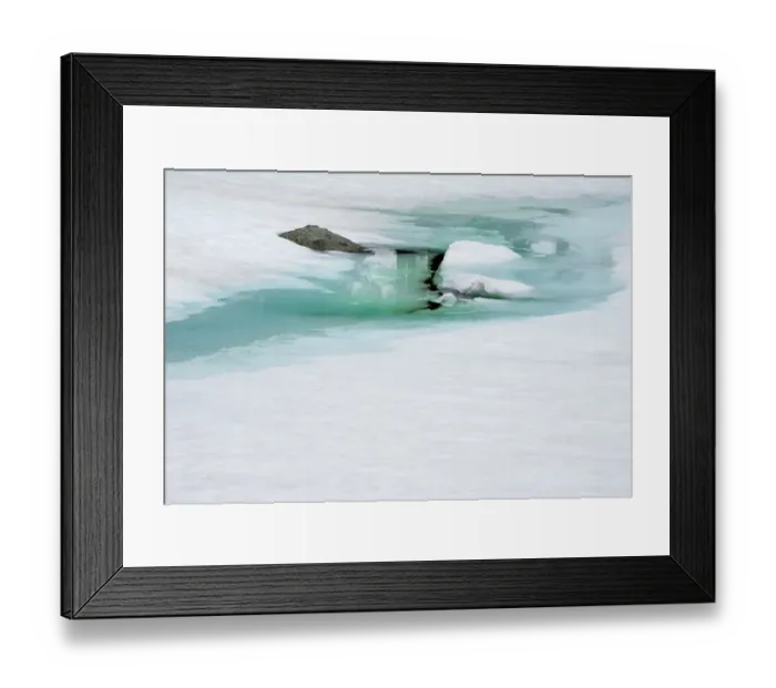 Framed Print : Washington State, USA. Central Cascades, Mount Baker Snoqualmie National Forest, water pool formed by snow melt