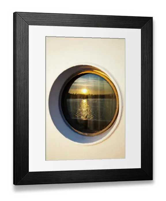 Framed Print : Porthole window views, Puget Sound ferries, Washington State, USA Framed Print : Porthole window views, Puget Sound ferries, Washington State, USA