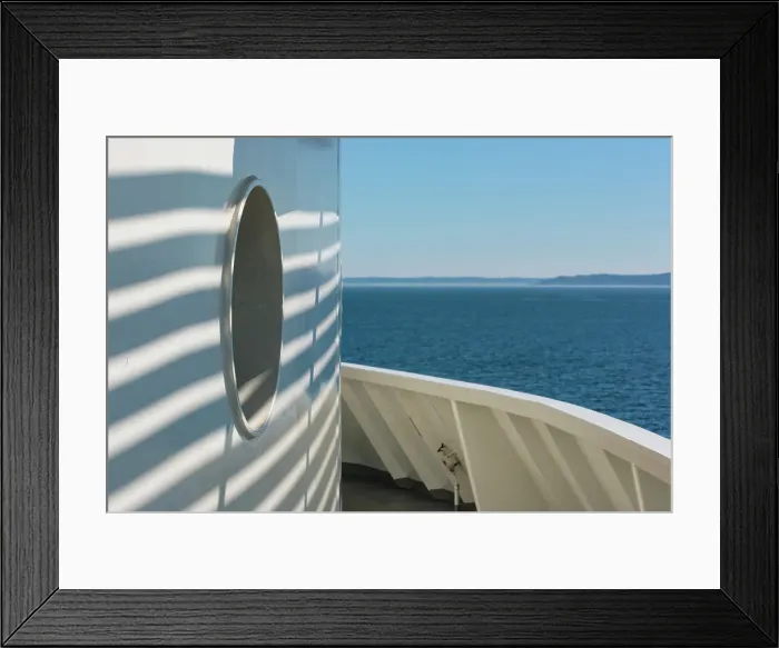 Framed Print : Upper deck of a Puget Sound ferry boat, Seattle, Washington State, USA Framed Print : Upper deck of a Puget Sound ferry boat, Seattle, Washington State, USA