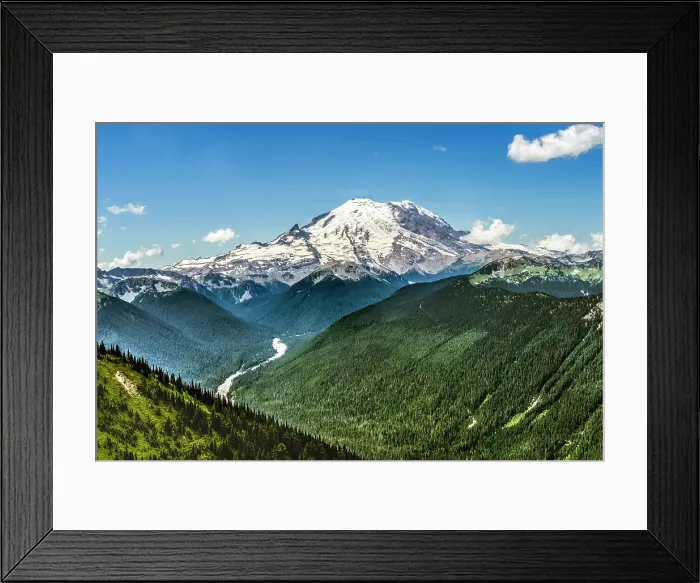 Framed Print : Mount Rainier white River Green Mountains Crystal Mountain lookout, Pierce County, Washington State, Usa Framed Print : Mount Rainier white River Green Mountains Crystal Mountain lookout, Pierce County, Washington State, Usa