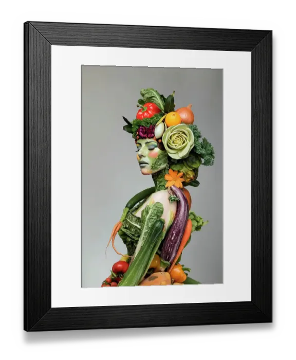 Framed Print : Woman with a body of vegetables. (AI Generated) Framed Print : Woman with a body of vegetables. (AI Generated)