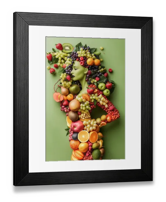 Framed Print : Woman with a body of fruit and vegetables. (AI Generated) Framed Print : Woman with a body of fruit and vegetables. (AI Generated)