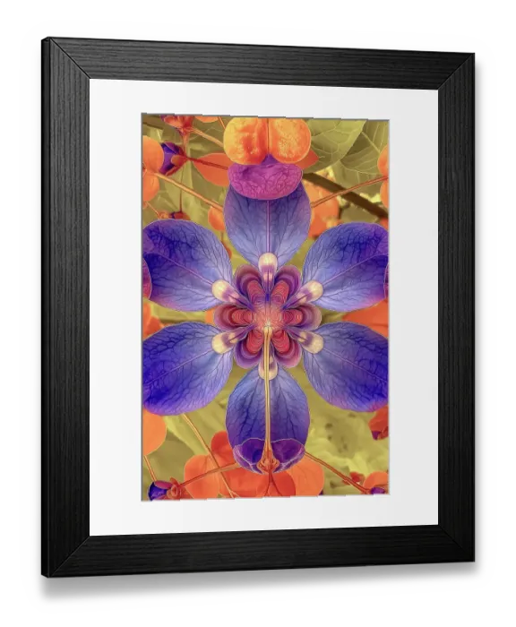 Framed Print : Flower and leaf design abstract. (AI Generated) Framed Print : Flower and leaf design abstract. (AI Generated)