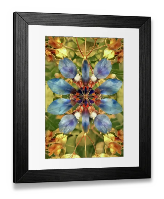 Framed Print : Flower and leaf design abstract. (AI Generated) Framed Print : Flower and leaf design abstract. (AI Generated)
