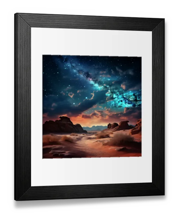 Framed Print : Sky and desert landscape. (AI Generated) Framed Print : Sky and desert landscape. (AI Generated)