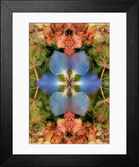 Framed Print : Flower and leaf design abstract. (AI Generated) Framed Print : Flower and leaf design abstract. (AI Generated)