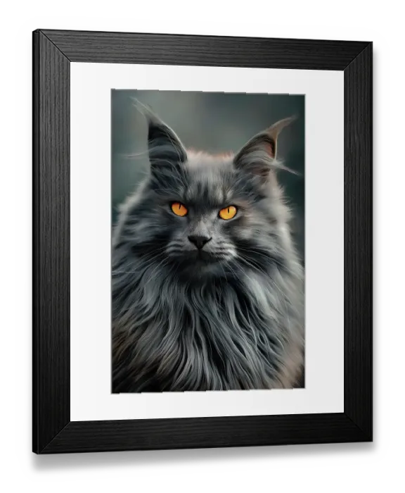 Framed Print : Close-up of cat with golden eyes. (AI Generated) Framed Print : Close-up of cat with golden eyes. (AI Generated)