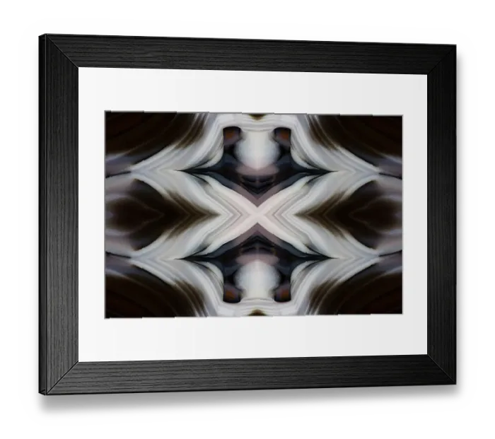 Framed Print : Laguna agate kaleidoscope repeating mirror-effect pattern