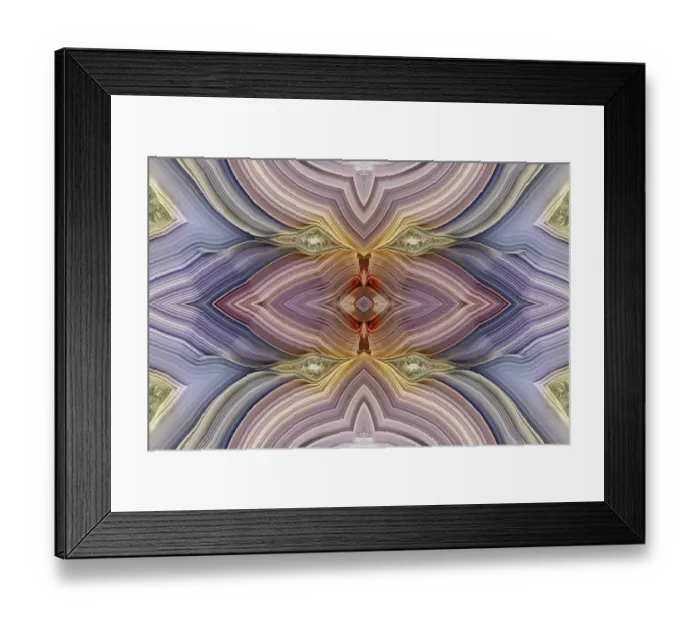 Framed Print : Laguna agate kaleidoscope repeating mirror-effect pattern Framed Print : Laguna agate kaleidoscope repeating mirror-effect pattern