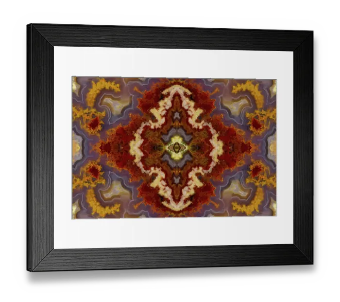 Framed Print : Laguna agate kaleidoscope repeating mirror-effect pattern Framed Print : Laguna agate kaleidoscope repeating mirror-effect pattern
